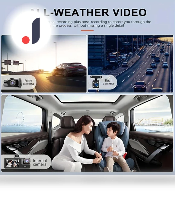 2-inch Car Dash Cam with 3 Cameras — Dashboard Cameras, JOHO
