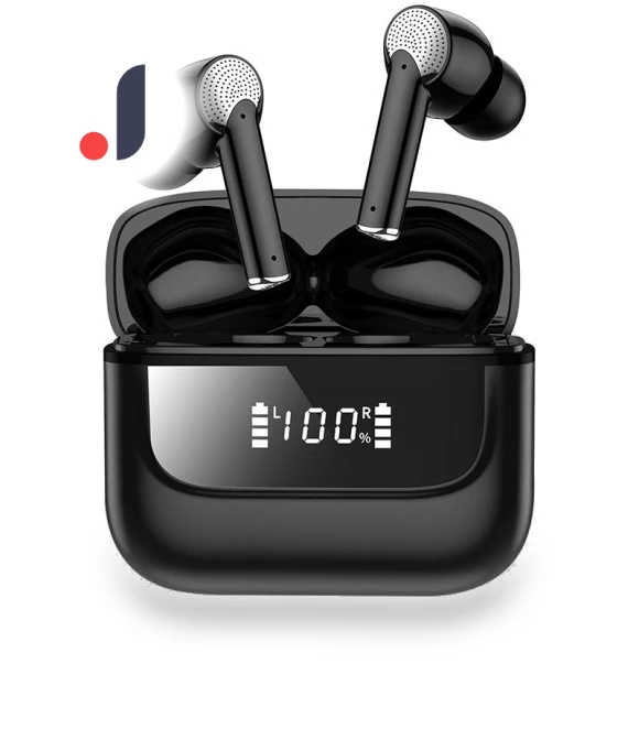 Bluetooth 5.4 Wireless Earbuds with LED Display — Wireless Headsets for Powersports, Junmaocun