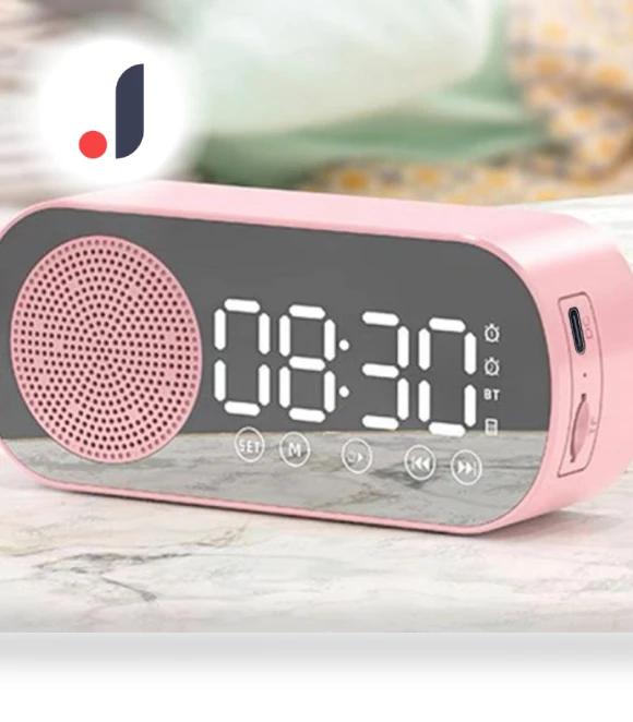 Bluetooth Speaker with Alarm Clock and Smart AI — Portable Audio, Luminaire Lighting Mall