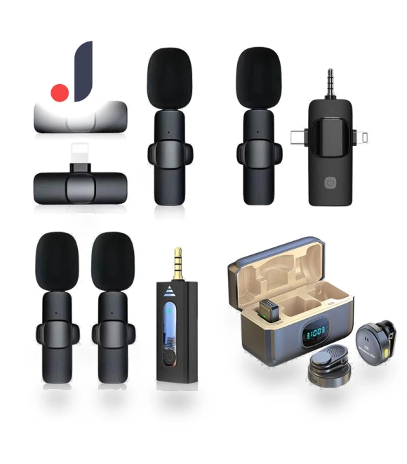 Double Wireless Bluetooth Microphone with Mount for Mobile Live Streaming — Microphones, Smarter than future