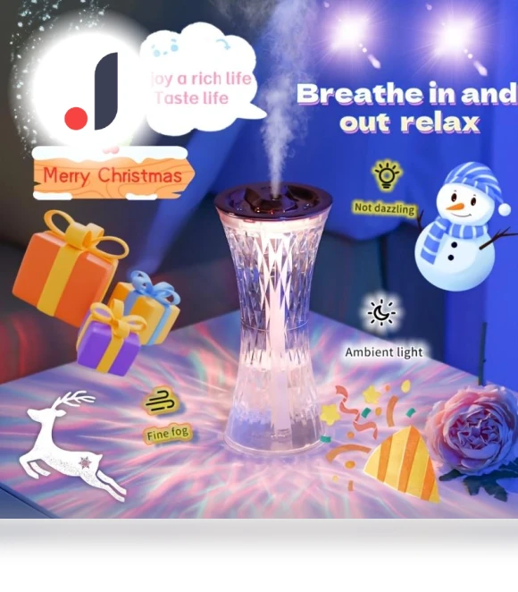 Glass Design Touch Crystal 7-Color Ambient Light Humidifier — Overhead Lighting, TrendyFinds