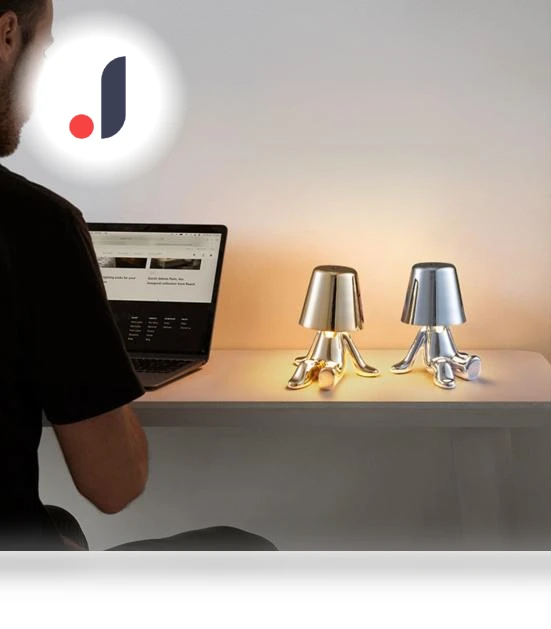 Golden Statue Desk Lamp with USB Charging — Study & Desk Lighting, Outdeer