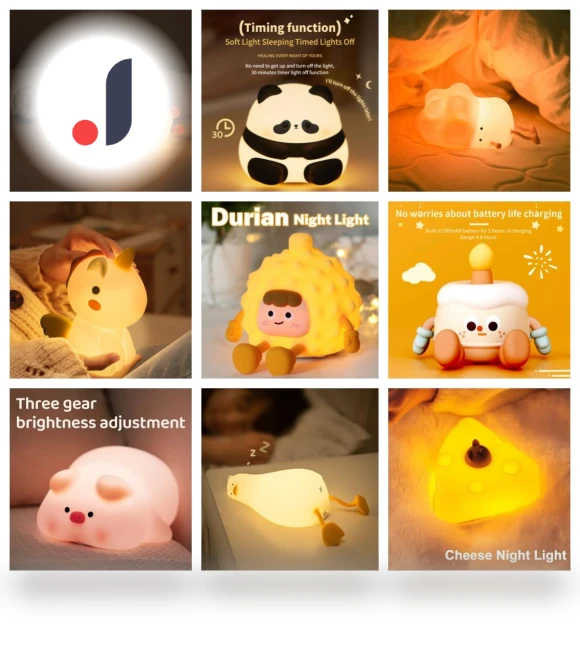 Night Light Cute Style Soft Touch Glows When Tapped Built-in Battery Supports USB Charging For Decor Unpacking — Night Lights, Exquisite goods home furnishing