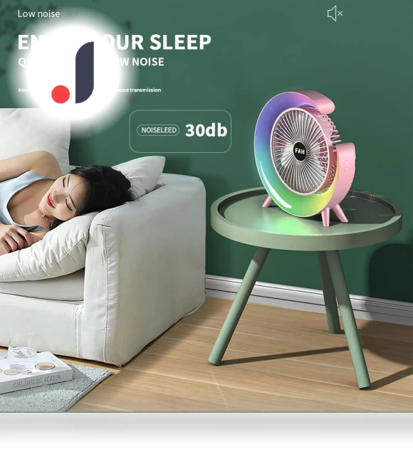 Portable Fan with Colorful Lighting — Portable USB Fans, Luminaire Lighting Mall