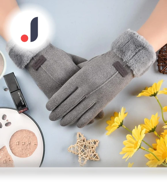 Self-Heating Fleece Gloves with Half-Open Fingers and Touchscreen — Gloves, Female s