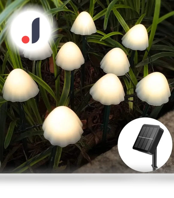Solar Mushroom String Lights — Outdoor String Lights, Luminaire Lighting Mall