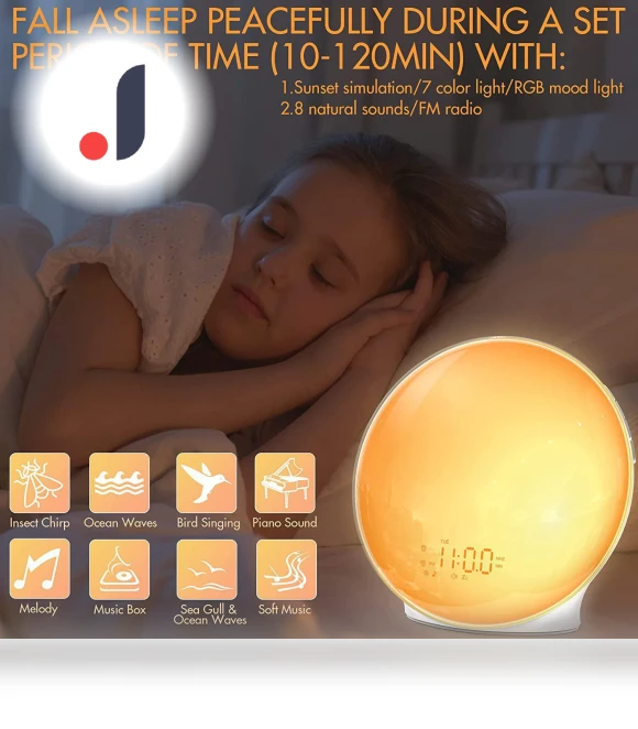 Sunrise and Sunset Simulation Lamp with White Noise — Alarms & Clocks, Best Electronics