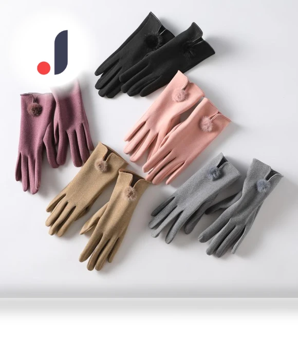 Touchscreen Gloves with Rabbit Fur Lining — Gloves, Female s