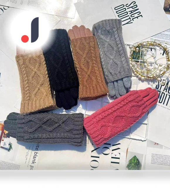 Touchscreen Knit Wool Gloves — Arm Warmers, Female s