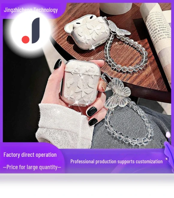Transparent Glitter Case with Butterfly Chain — Battery Charger Cases, Smarter than future
