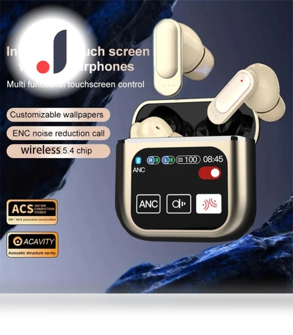 Bluetooth Headphones with Active Noise Cancellation — Over-Ear Headphones, Junmaocun