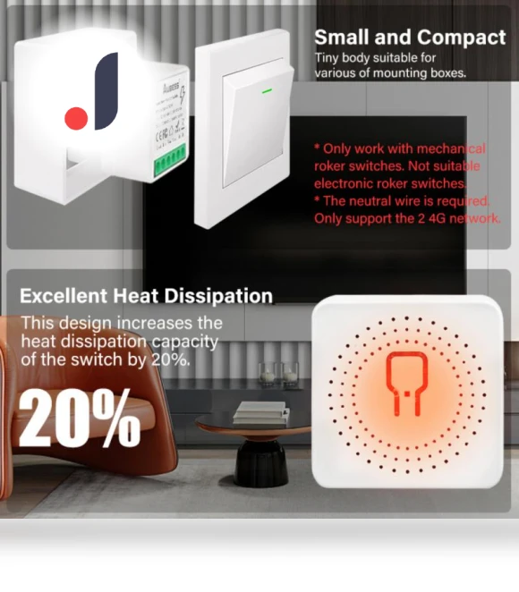 Mini Smart Switch with Energy Monitor — Smart Home Modules, AUBESS