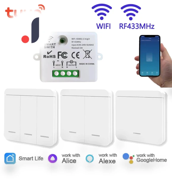 Mini WiFi+RF433 Light Switch — Smart Home Modules, Lntelligent Living Hall