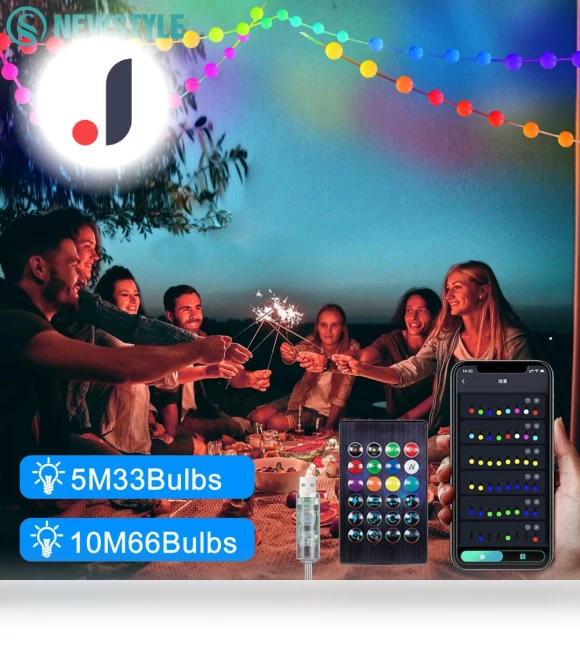 RGB Globe Smart Colorful Lights — Outdoor String Lights, Lntelligent Living Hall