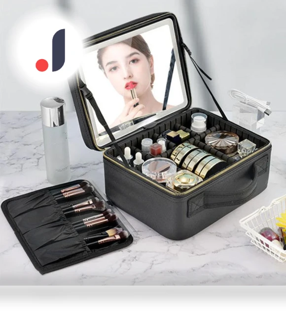 Smart LED Cosmetic Bag with Mirror — Cosmetic Cases, Build My Home
