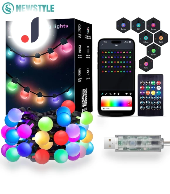 Smart RGB Light String — String Lights, Intelligent Living Hall
