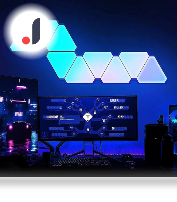 Triangular LED Quantum Lamp RGB Wall Light — Creative Lighting Solutions, Build My Home