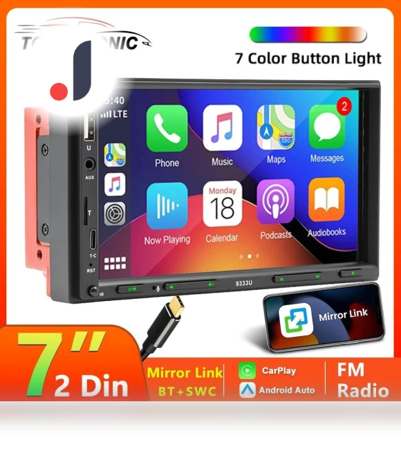2 Din Car Stereo with 7-inch Touch Screen — Stereo Receivers, ToyousoniC