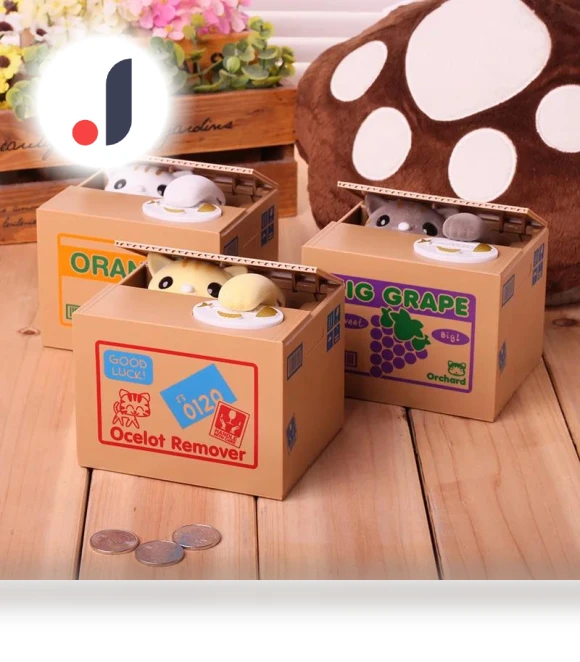 Automated Cartoon Robotic Dog Coin Bank — Savings & Piggy Banks, Simplistic Living Home