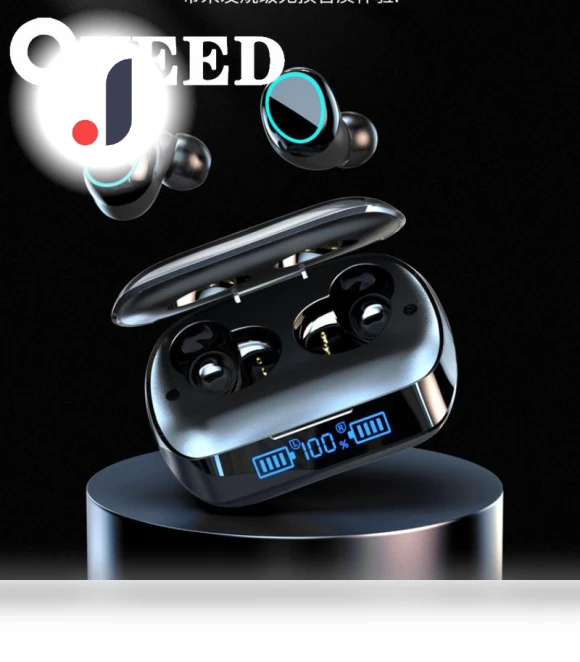 Bluetooth Earbuds with Digital Touch Screen — In-Ear Headphones, QUEED