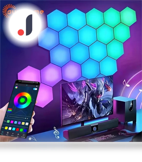 Hexagonal Quantum LED Wall Panel Light — Commercial Lighting Solutions, GYROBALL
