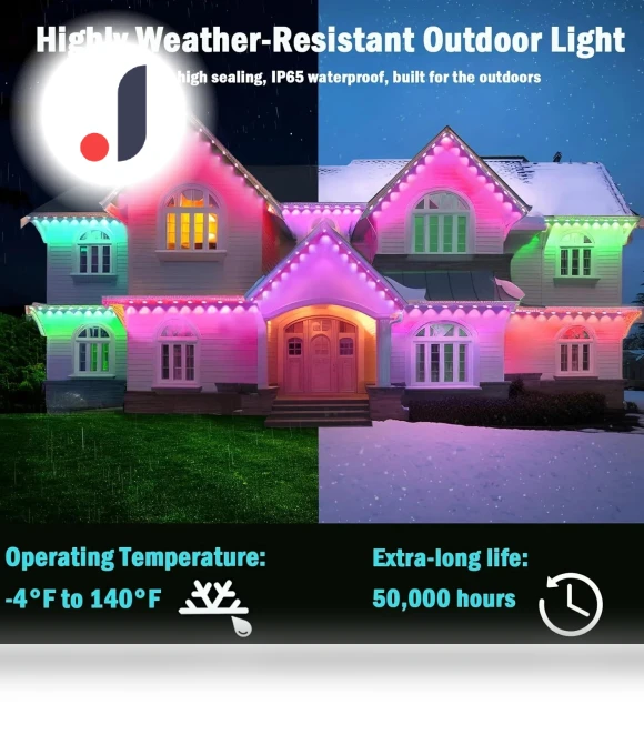 RGB LED Smart Light Fixture — Outdoor Security & Flood Lighting, AE Selection