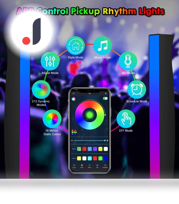 RGBIC RGB Music Rhythm Touch Lamp — Desk & Table Lighting, AE Selection