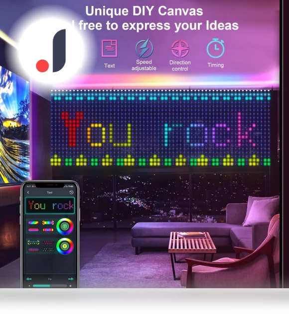 Smart LED Curtain Lights with Bluetooth App Control — String Lights, AE Selection