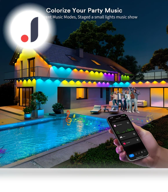 Smart RGBIC Eaves LED Lights — Outdoor Security & Flood Lighting, AE Selection