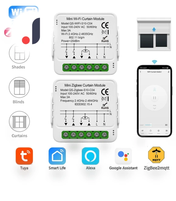 Smart WiFi ZigBee Module for Curtains Blinds Roller Shutters — Smart Home Modules, Super Dream Home