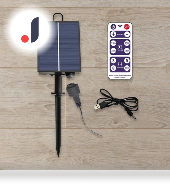 Solar Panel LED String Lights with Remote Control — Outdoor String Lights, Super Dream Home