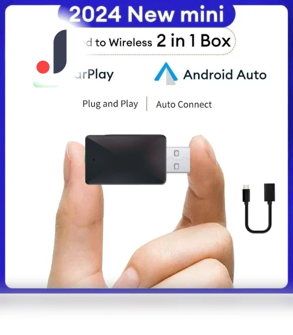 Wireless Carplay Android Auto WiFi Fast Connect Smart Dongle 2in1 — Phone Accessories, Happy Home Mall