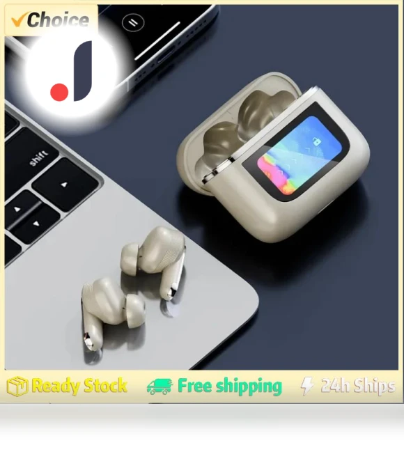 Wireless Earbuds with Color LED Display and Touch Noise Cancellation — In-Ear Headphones, Vinde Home