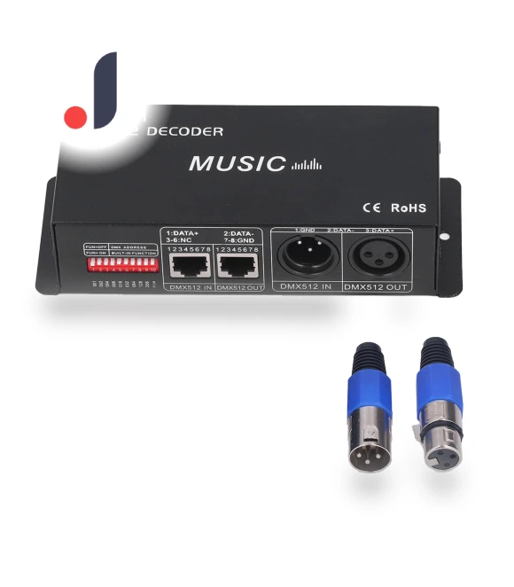 4-channel DMX 512 decoder adjustable RGB dimmable LED decoder controller — Photography Lighting & Studio Equipment, Andoer