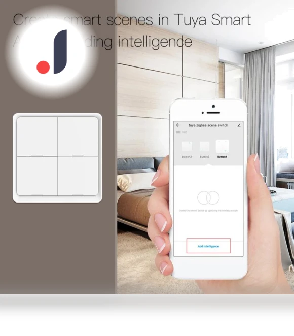 4-Channel Scene Button Smart Home Switch — Smart Home Hubs & Controllers, Tuya