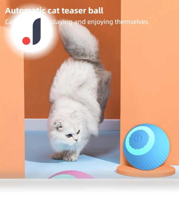 Automatic Moving, Jumping, Rolling Cat Toys with LED Lights — Cat Playthings, Rainbow Rain