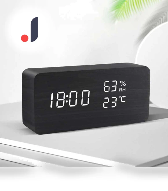 Digital LED Wooden Alarm Clock — Clocks, Motivational Running