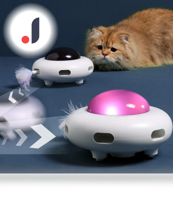 Electronic UFO Smart Funny Cat Turntable Toy — Interactive Animal Companions, Seahorse Home