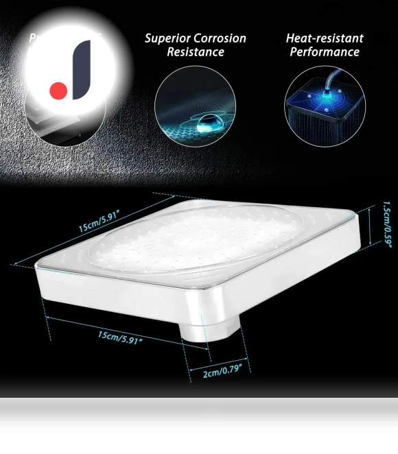LED Shower Head with Temperature Sensor — Fixed, Homeware Essentials