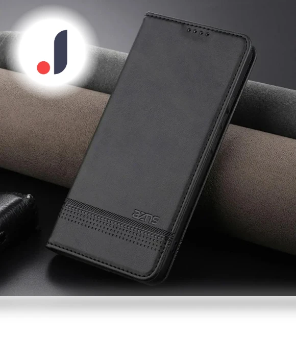 Magnetic Leather Wallet Case — Flip Cases, j-3C