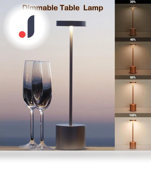 Wireless USB Type C Rechargeable 3-Color LED Desk Lamp — Desk & Table Lighting, JOHO - CarGear