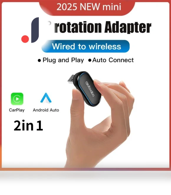 360° Rotating Wireless CarPlay Android Auto Adapter — Dashboard Installation Kits, Auto Accessories Home