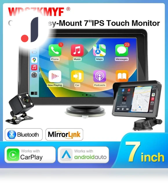 7-inch Portable Wireless CarPlay Android Auto Car Radio Multimedia Video Player — Stereo Receivers, Auto Accessories Home