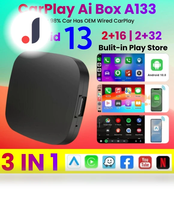 Android 13 Carplay AI Box — Stereo Receivers, Auto Accessories Home