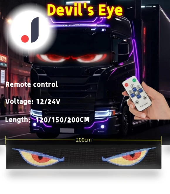 Devil's Eye Truck Windshield Remote Control Flexible LED Eye Animation Display Smart Scrolling Message Soft LED Pointer — Trailer Lights, Auto Accessories Home