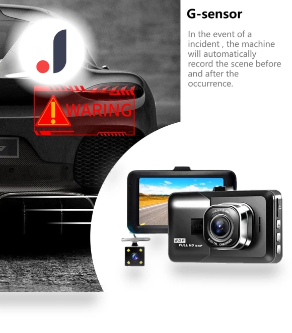Full HD 1080P G-Sensor Dual Channel Car Dash Cam — Rearview Cameras for Cars, Auto Launcher