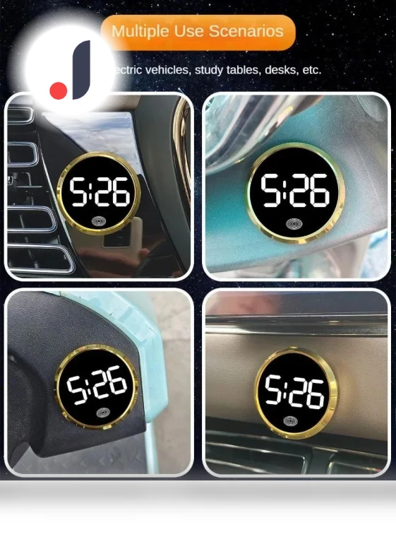Glowing Electronic Car Clock — Clock, Auto Launcher