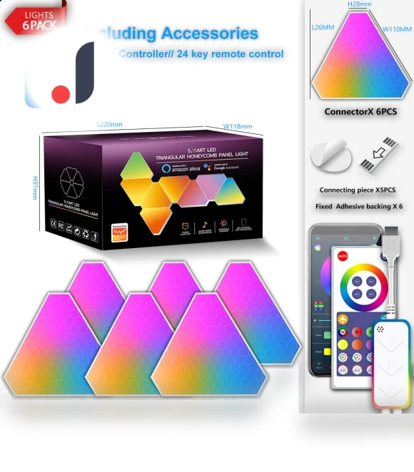 LED Triangular Quantum Lamp RGB Wall Light — Night Lights, Auto Accessories Home