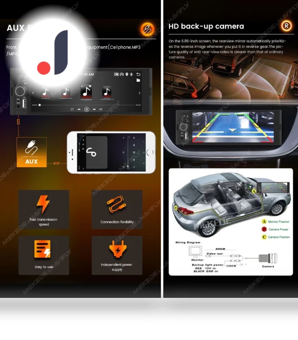 MP5 Player with Wireless CarPlay and Android Auto — Stereo Receivers, Auto Launcher