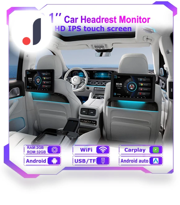 Ultra-Thin Touchscreen Car Headrest Monitor — Stereo Receivers, Auto Accessories Home